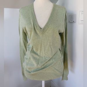 Sage/mint green j crew v neck sweater size M